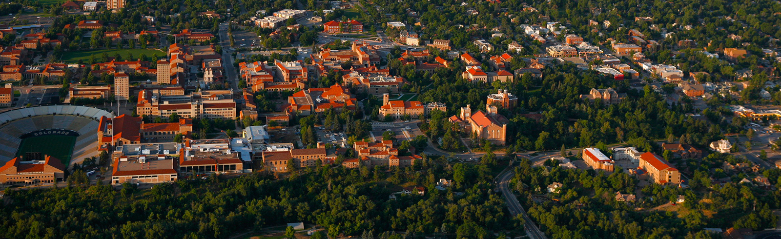 University of Colorado Boulder aerial view of campus